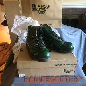 Dr. Martens Patent Green  MIE 101 6 Hole Boots